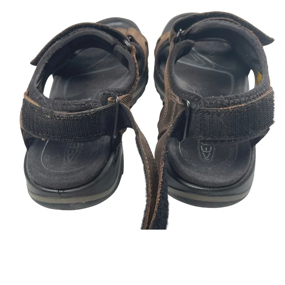 KEEN Rialto 3 Point Mens Sandals US 9‎ M Leather Hiking Outdoor Brown 1016643